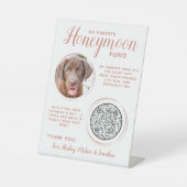 ペット結婚ズ犬の写真バラ金ゴールドハネムーン基金 台座サイン (正面)