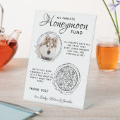 ペット結婚ズ犬の写真QRコード新婚旅行ファンド 台座サイン (インサイチュ)