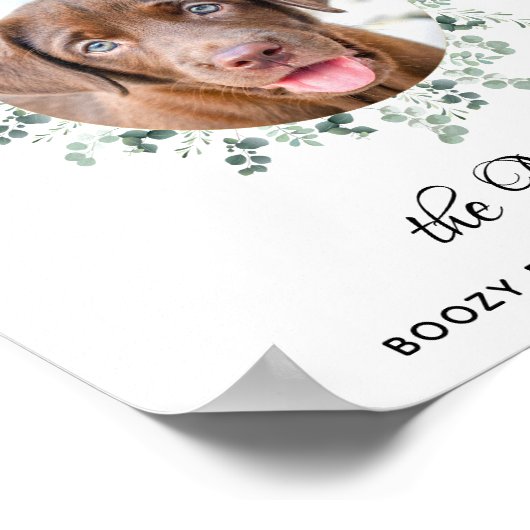 ペット結婚ズ犬バーシグネチャードリンクカスタム写真 ポスター (角)