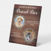 ペット結婚式の引き出物カスタムフォトドッグビスケットバー 台座サイン (正面)