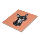 ペット絵を描ポートレートアーティストによるハンドチワワ タイル (側面)