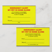 ペット緊急の注意深い家のカードだけ 名刺 (正面/裏面)