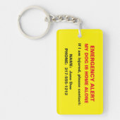 ペット緊急の注意深いKeychain キーホルダー (正面)