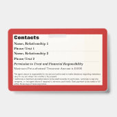 ペット緊急情報カードバッジ バッジ (裏面)