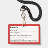 ペット緊急情報カードバッジ バッジ (裏面（ネックストラップ付）)