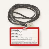 ペット緊急情報カードバッジ バッジ (裏面ランヤード)