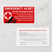 ペット緊急通報医療情報カ気にード エンクロージャーカード (正面/裏面)