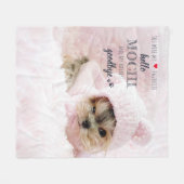 ペット記念お気に入りのハロー引用文記念フォト フリースブランケット (正面(横))