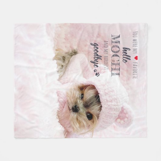 ペット記念お気に入りのハロー引用文記念フォト フリースブランケット (正面(横))