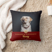 ペット記念のギフトの足のプリントの写真名前および年 クッション (ブランケット)