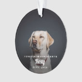 ペット記念のシンプルな写真名前および年 オーナメント (正面)