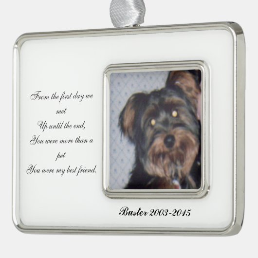 ペット記念の写真のオーナメント シルバープレートフレームオーナメント (左)