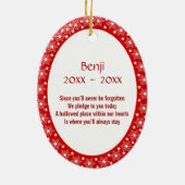 ペット記念の写真の詩は個人化なります セラミックオーナメント (裏面)