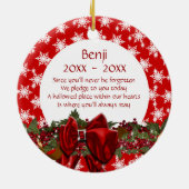 ペット記念の写真の詩は個人化なります セラミックオーナメント (裏面)