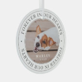 ペット記念の永遠のハートモダン写真 ガラスオーナメント (正面右)