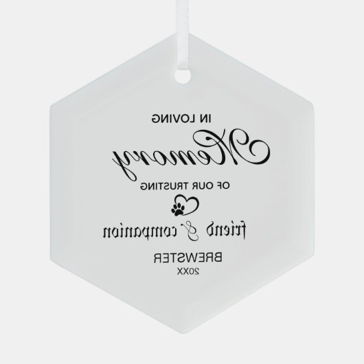 ペット記念オーナメントカスタム- Tribute Keepsake! ガラスオーナメント (裏面)