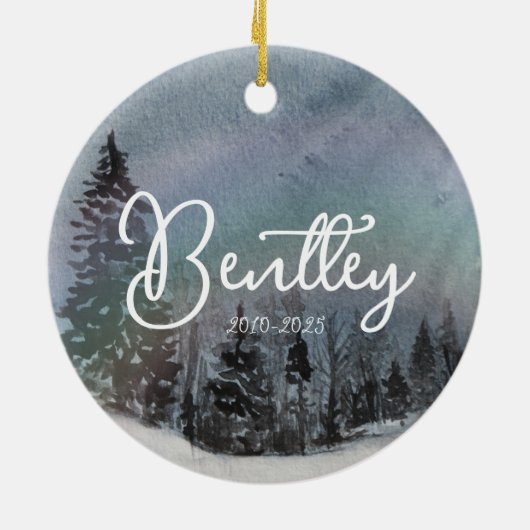 ペット記念オーナメントパーソナライズされた犬 セラミックオーナメント (裏面)