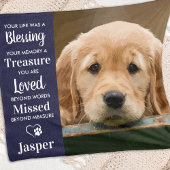 ペット記念カスタマイズ悔やみや弔慰プレゼント犬の写真 フリースブランケット