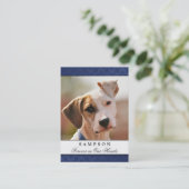 ペット記念カードネイビーブルー – 満足の詩 名刺 (スタンド正面)