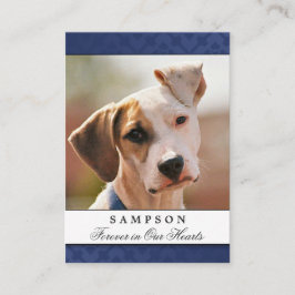ペット記念カードネイビーブルー – 満足の詩 名刺