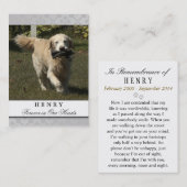 ペット記念カード淡い灰色の満足の詩 名刺 (正面/裏面)