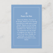 ペット記念カード3.5 x 5ライトブルーペットの祈りの言葉 案内状 (裏面)