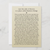 ペット記念カード5"x7"クレメモダン – 雄ペット 案内状 (裏面)