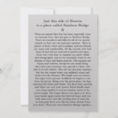 ペット記念カード5"x7"グレーモダン – オスのペット 案内状 (裏面)