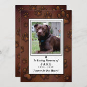 ペット記念カード5"x7" – チョコレートブラウン写真 案内状 (正面/裏面)