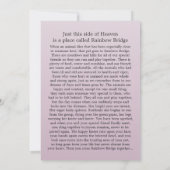 ペット記念カード5"x7"ピンクモダン – 雌ペット 案内状 (裏面)