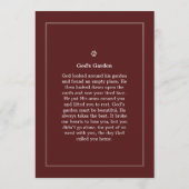 ペット記念カード5 x 7赤 – 神の園 案内状 (裏面)