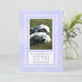 ペット記念カード5x7 – 天空の青の足跡 案内状 (スタンド正面)