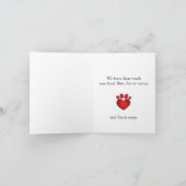 ペット記念カ熱狂するワイト悔やみや弔慰 カード (内部)