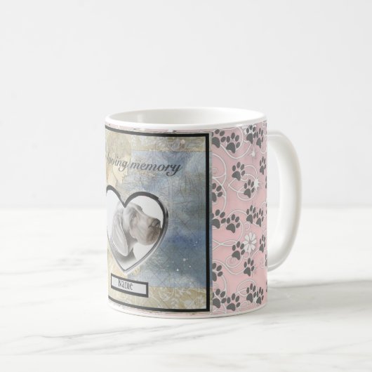 ペット記念ギフトエンジェルパーソナライズされた コーヒーマグカップ (正面右)