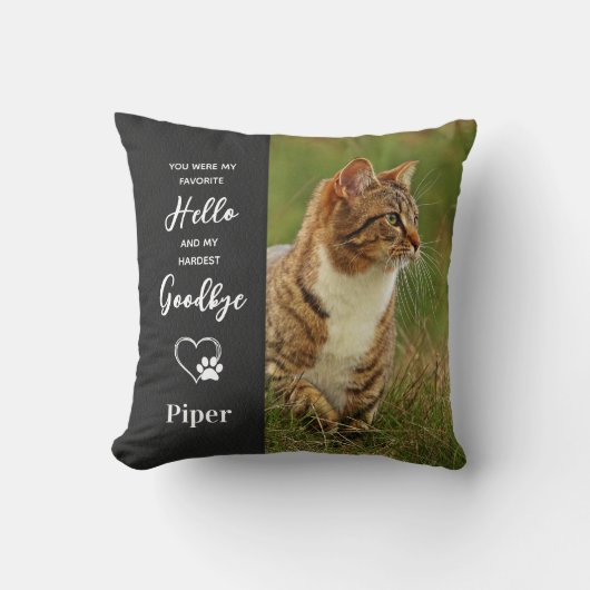 ペット記念ギフトドッグキャット悔やみや弔慰カスタム2写真 クッション (正面)