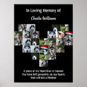 ペット記念ギフトペットの損失カスタム写真コラージュ ポスター (正面)