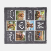 ペット記念ギフトペットロスカスタム6フォトコラージュ フリースブランケット (正面(横))