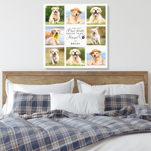 ペット記念ギフトペットロス記念フォトコラージュ キャンバスプリント (インサイチュ (寝室))