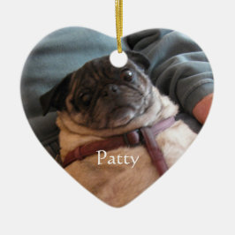 ペット記念ギフト写真ハート セラミックオーナメント