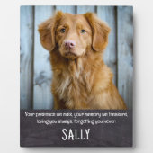 ペット記念ギフト – ドッグペットロス記念悔やみや弔慰 フォトプラーク (正面)