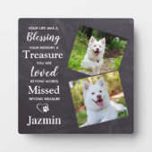 ペット記念ギフト – ペット犬の思い出 – ペットの損失 フォトプラーク (正面)