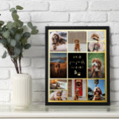 ペット記念コラージュのハートにポープリント 箔ポスター