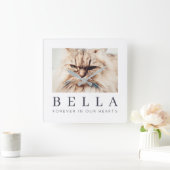 ペット記念シンプルチモダンックファミリー写真 スクエア壁時計 (ホーム)