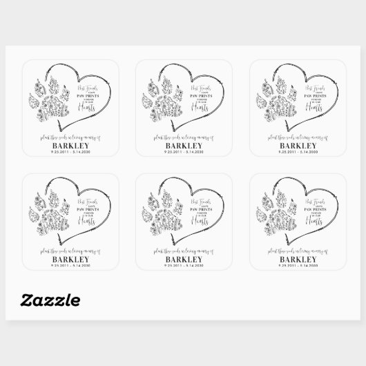 ペット記念シードパケット前輪印刷ワイルドフラワー スクエアシール (シート)