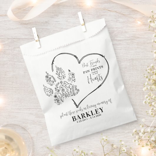 ペット記念シードパケット前輪印刷ワイルドフラワー フェイバーバッグ (クリップ留めされた状態)