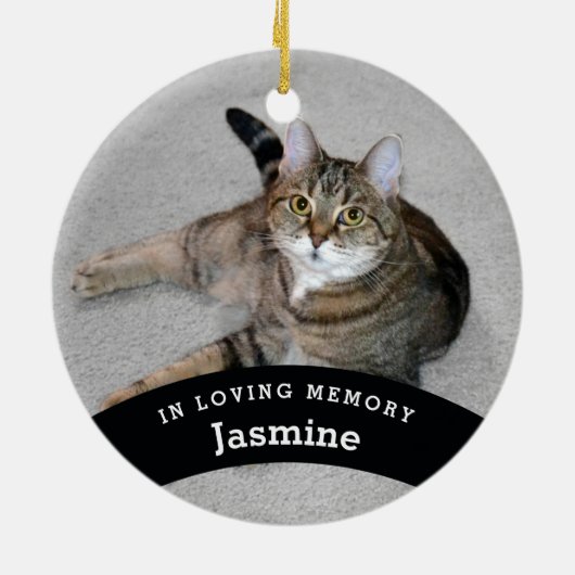 ペット記念パーソナライズされたの名前と写真 セラミックオーナメント (裏面)