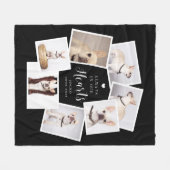 ペット記念パーソナライズされた写数々の真コラージュ フリースブランケット (正面(横))