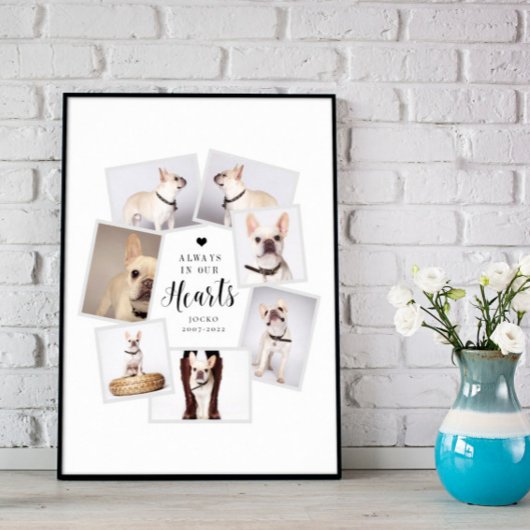 ペット記念パーソナライズされた写数々の真コラージュ ポスター