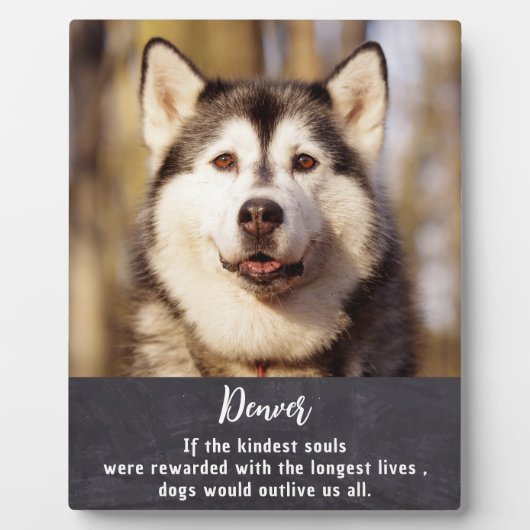 ペット記念パーソナライズされた写真犬の恋人 フォトプラーク (正面)