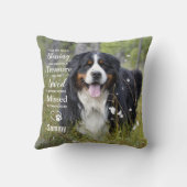 ペット記念パーソナライズされた悔やみや弔慰プレゼント犬の写真 クッション (裏面)